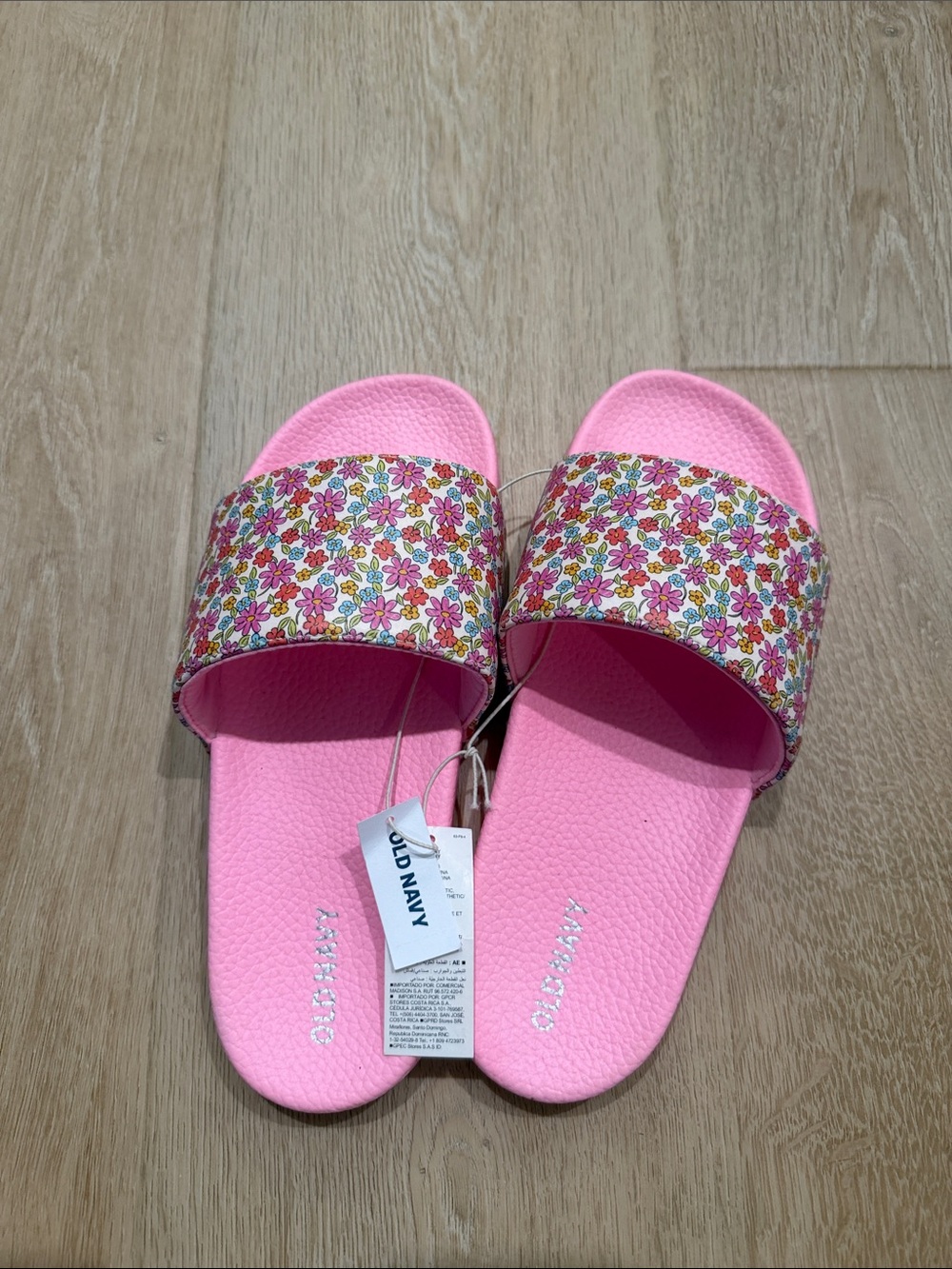 Old Navy Pink Floral-Print Slide Sandals for Kids
